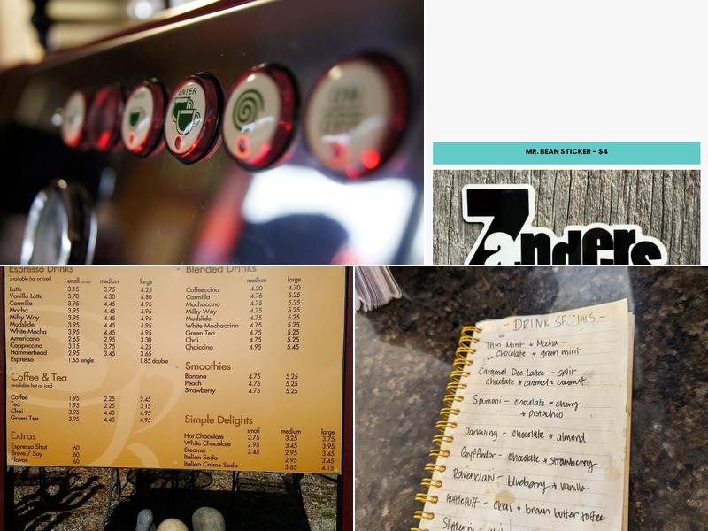 Zanders Coffee Menu
