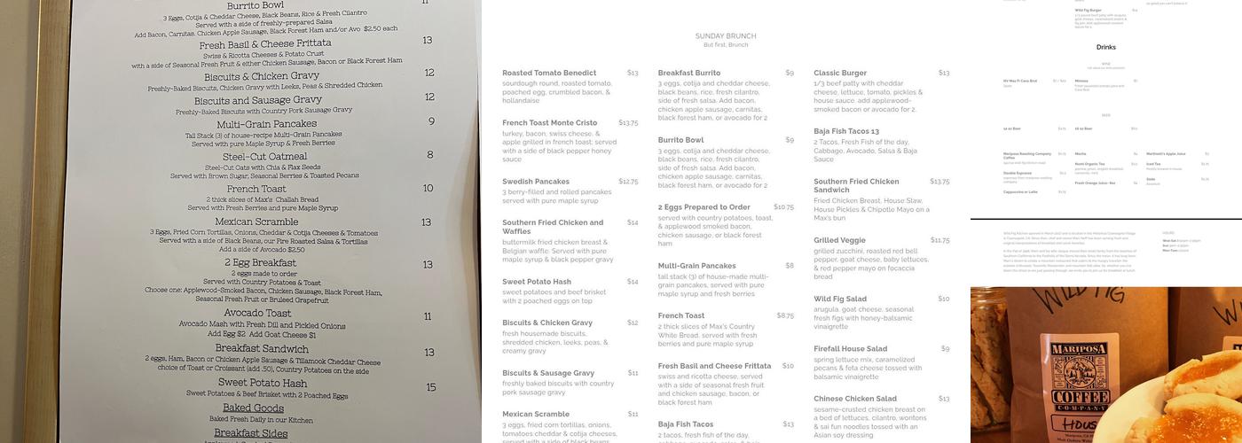 Wild Fig Kitchen Menu