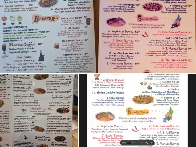 El Cid Menu