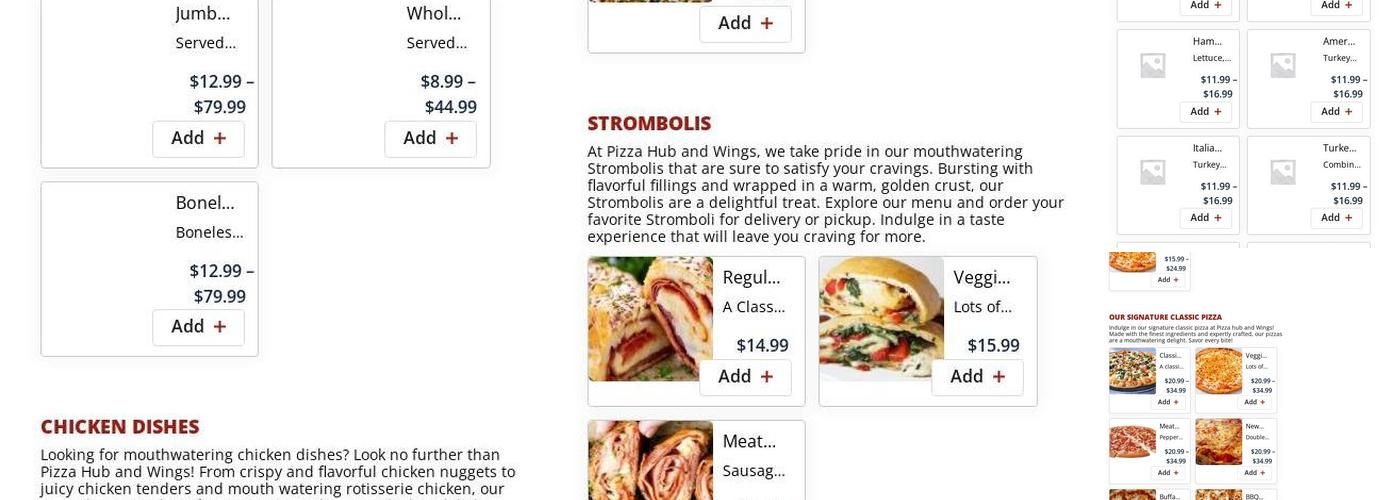 Pizza Hub Menu