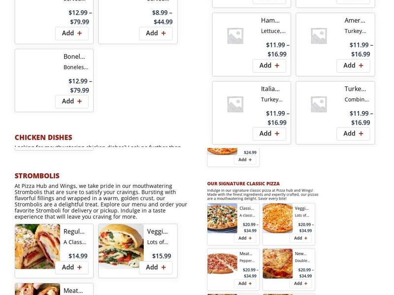 Pizza Hub Menu
