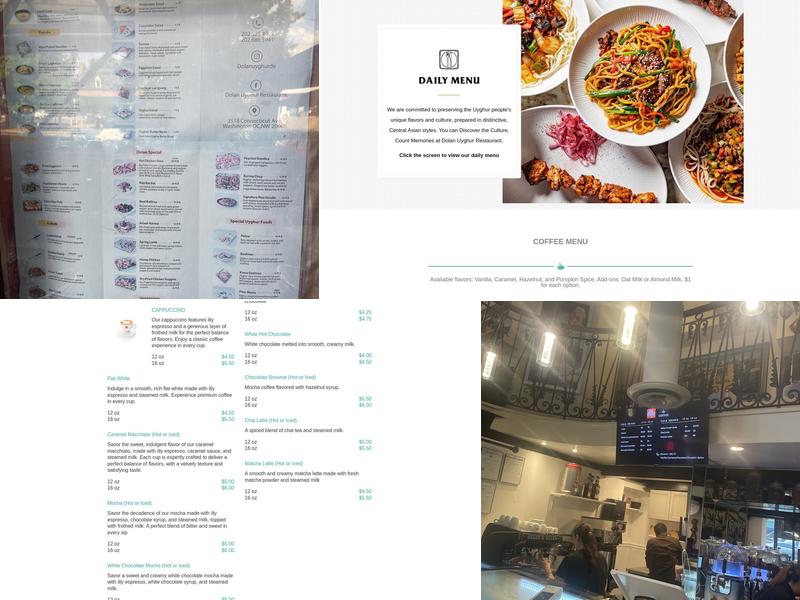 Dolan Uyghur Restaurant Menu