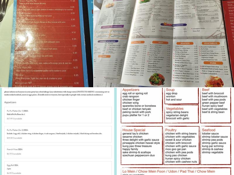 Yang Ming Menu