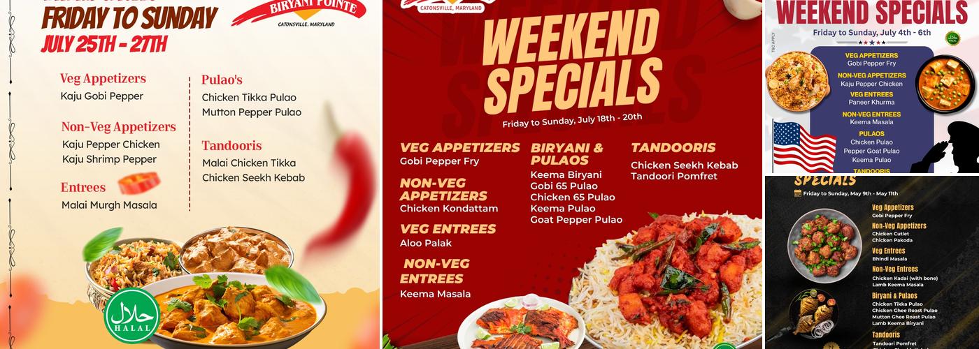 Paradise Biryani Pointe Menu