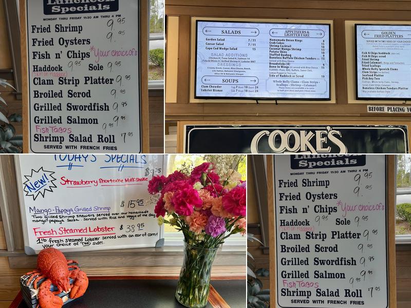Cooke's Seafood - Mashpee Menu