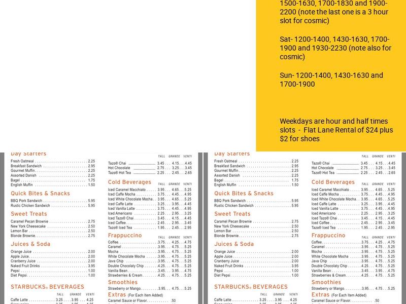 Take {5ive} Coffee Bistro Menu