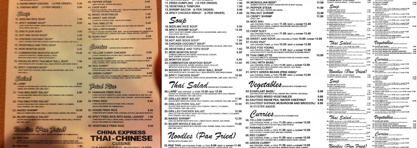 China Express Menu