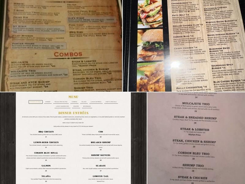 Ale's Steakhouse & Bar Menu