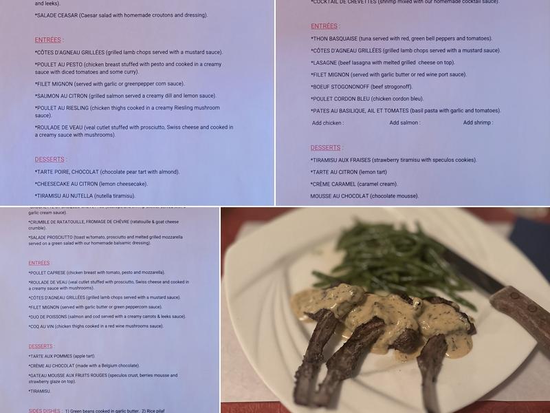 Mon Reve Menu