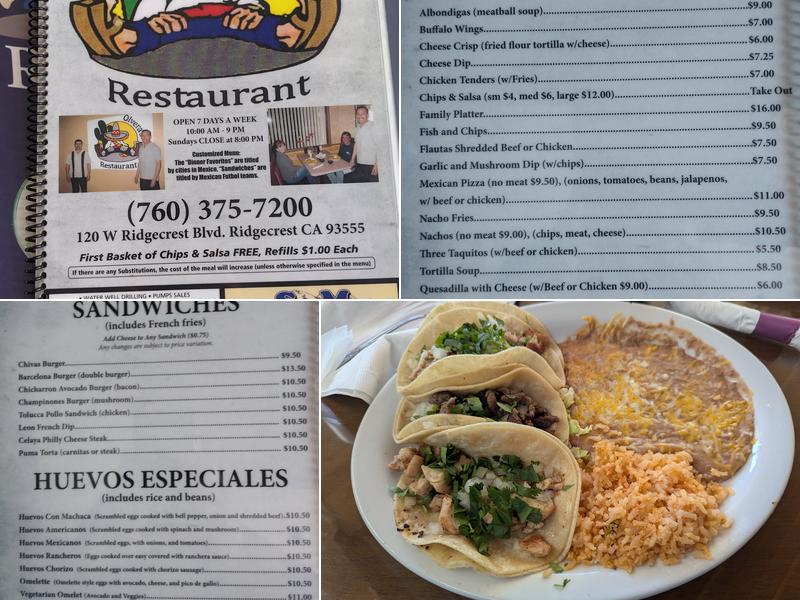 Olvera's Menu