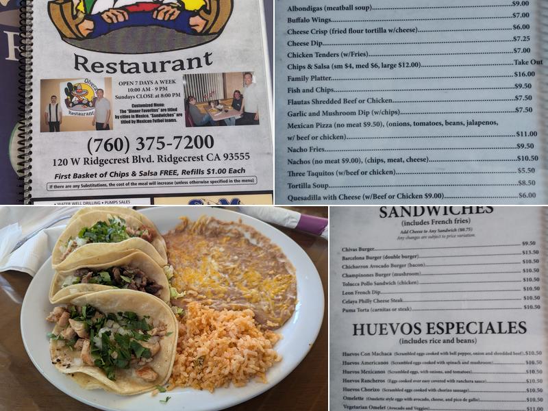 Olvera's Menu