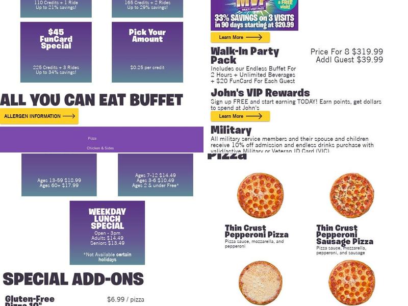 John's Pizza Menu