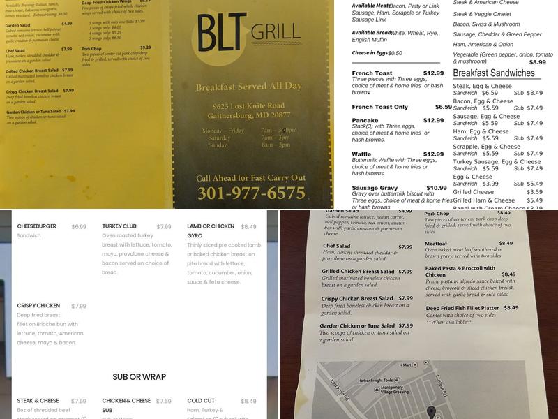 BLT Grill Menu