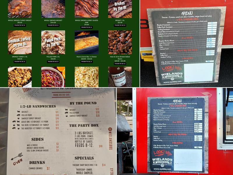 Wieland's BBQ Menu