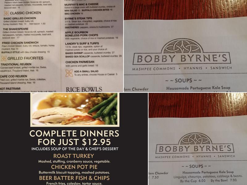 Bobby Byrne's Menu