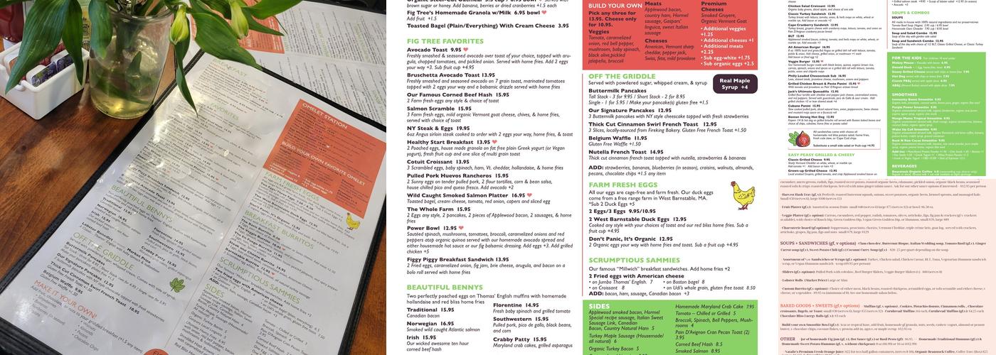 Fig Tree Cafe Menu
