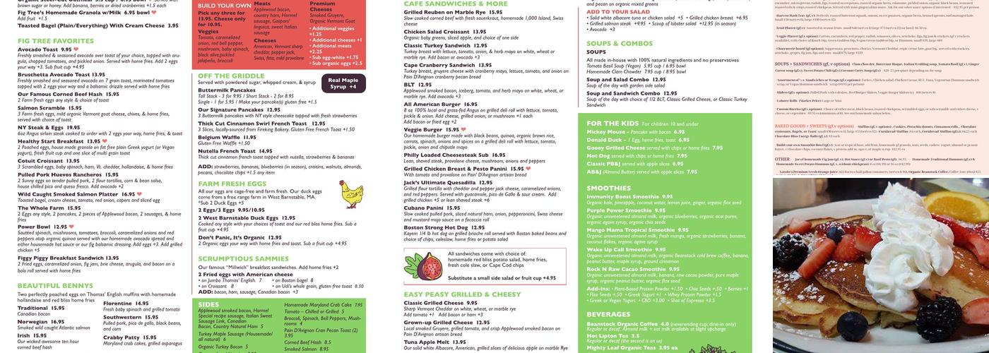 Fig Tree Cafe Menu