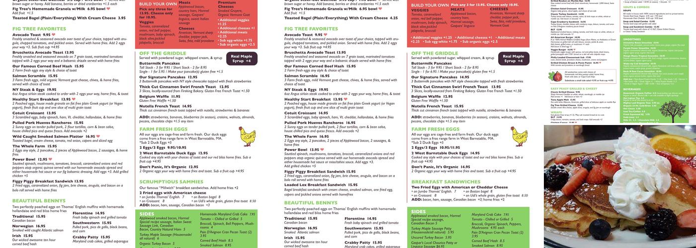 Fig Tree Cafe Menu