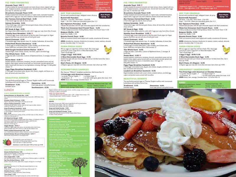 Fig Tree Cafe Menu