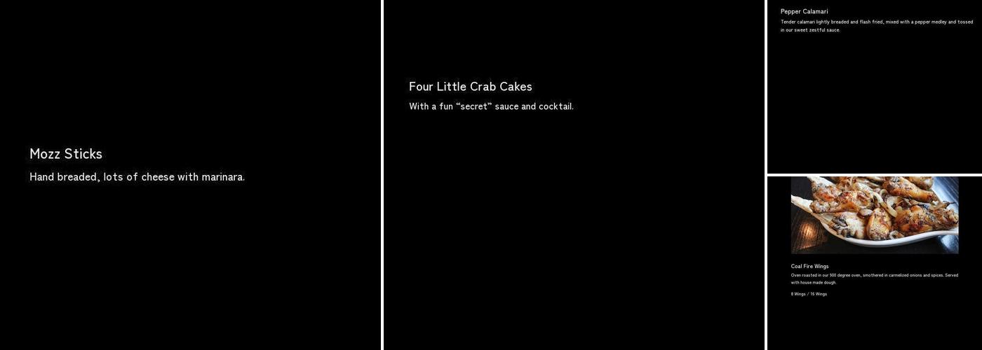 Coal Fire Menu