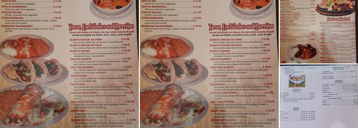 Texas Parrillada Menu