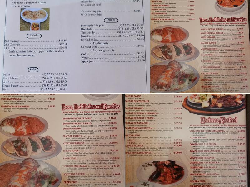 Texas Parrillada Menu