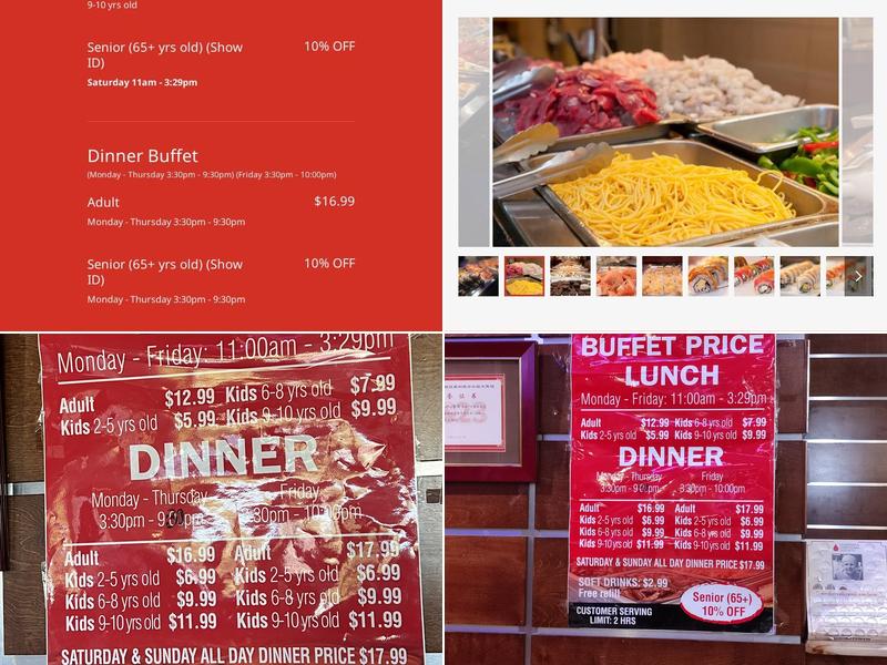 Hibachi Sushi Supreme Buffet Menu