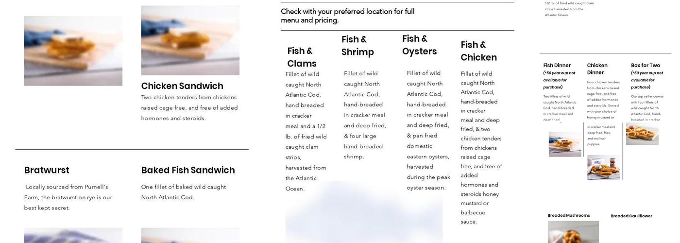 Moby Dick Seafood Restaurants Menu