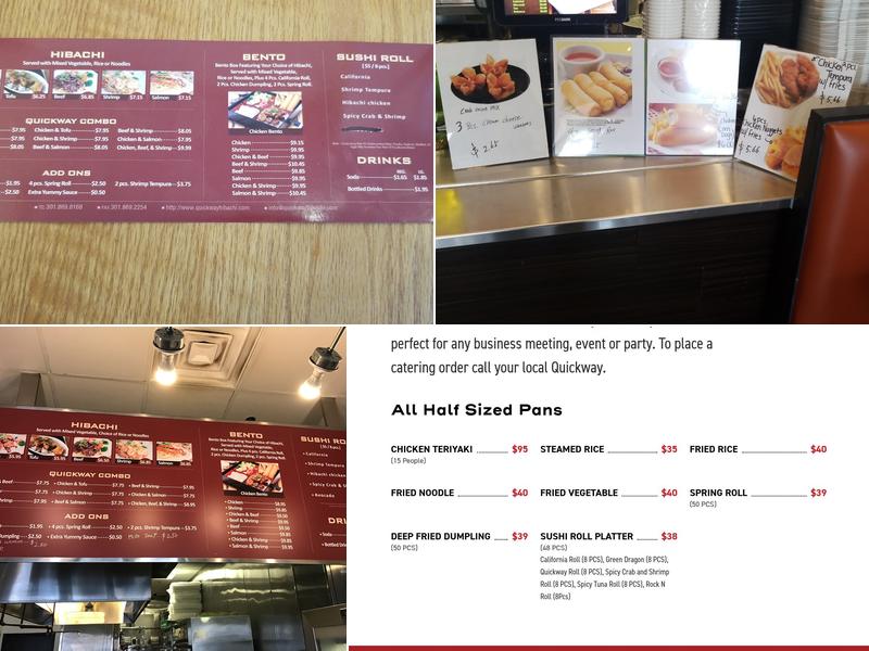 Quickway Japanese Hibachi Menu