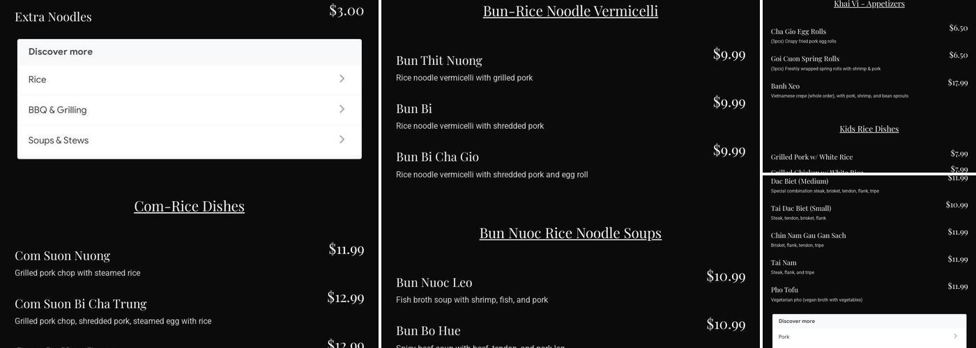 Pho Chi Menu