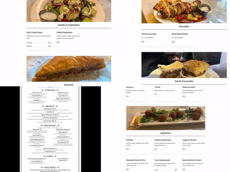 Paul's Homewood Café Menu