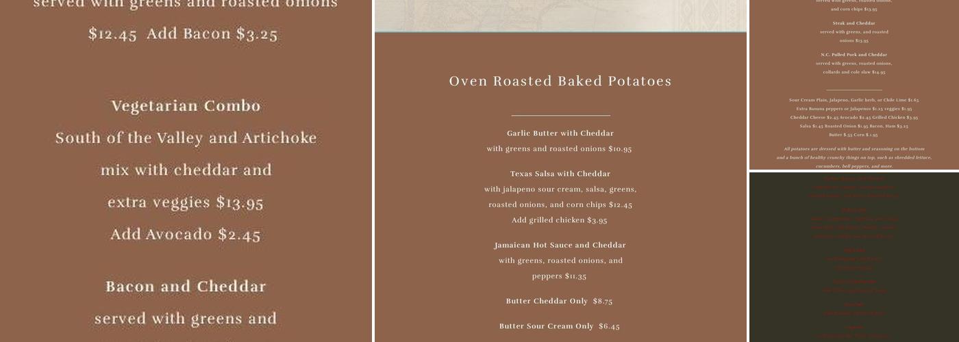 Potato Valley Café Menu
