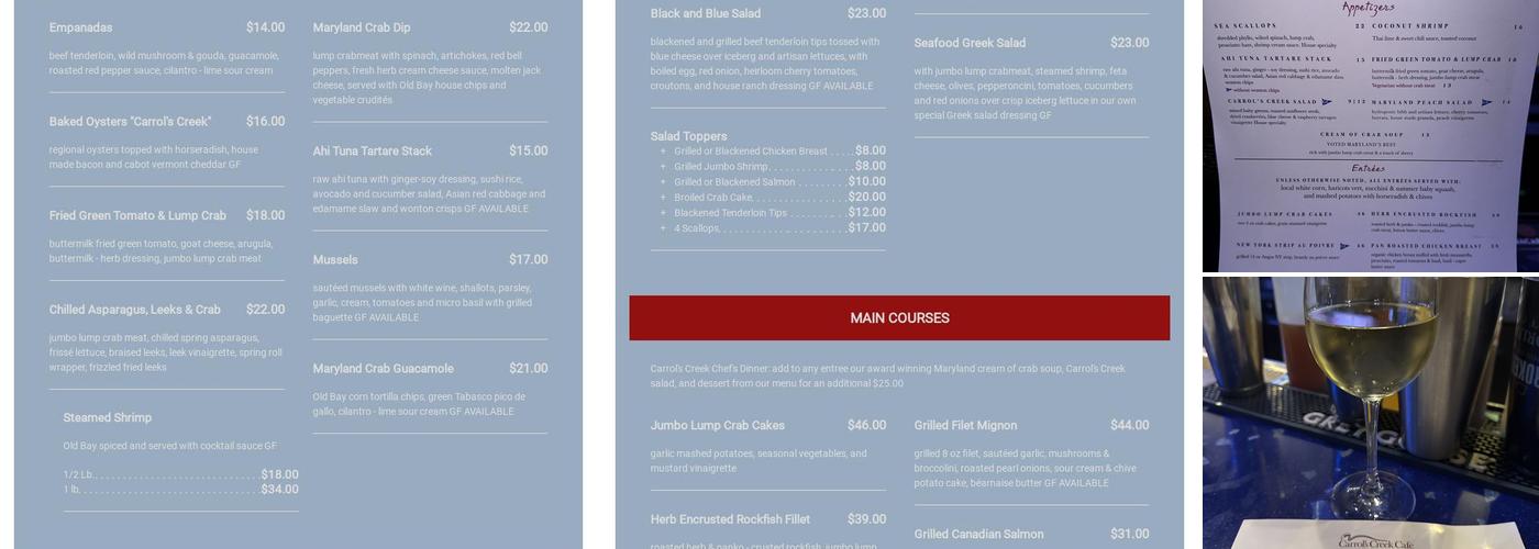 Carrol's Creek Cafe Menu