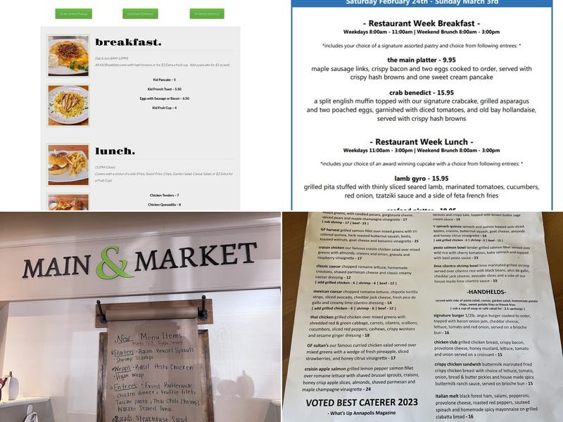 Main & Market Menu
