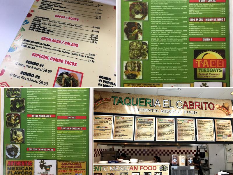El Cabrito Mexican Grill Menu