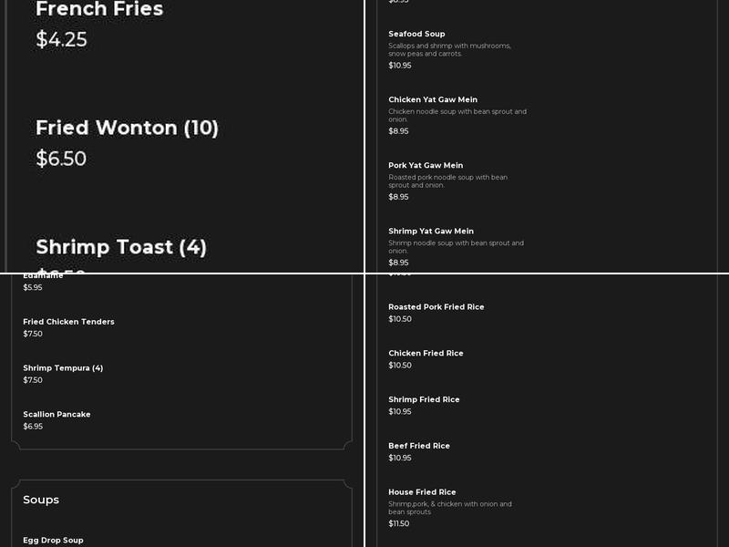 Golden Dragon Restaurant Menu