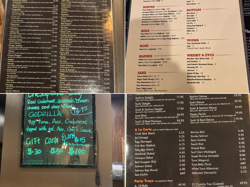 Sushi Q3 Millersville Menu