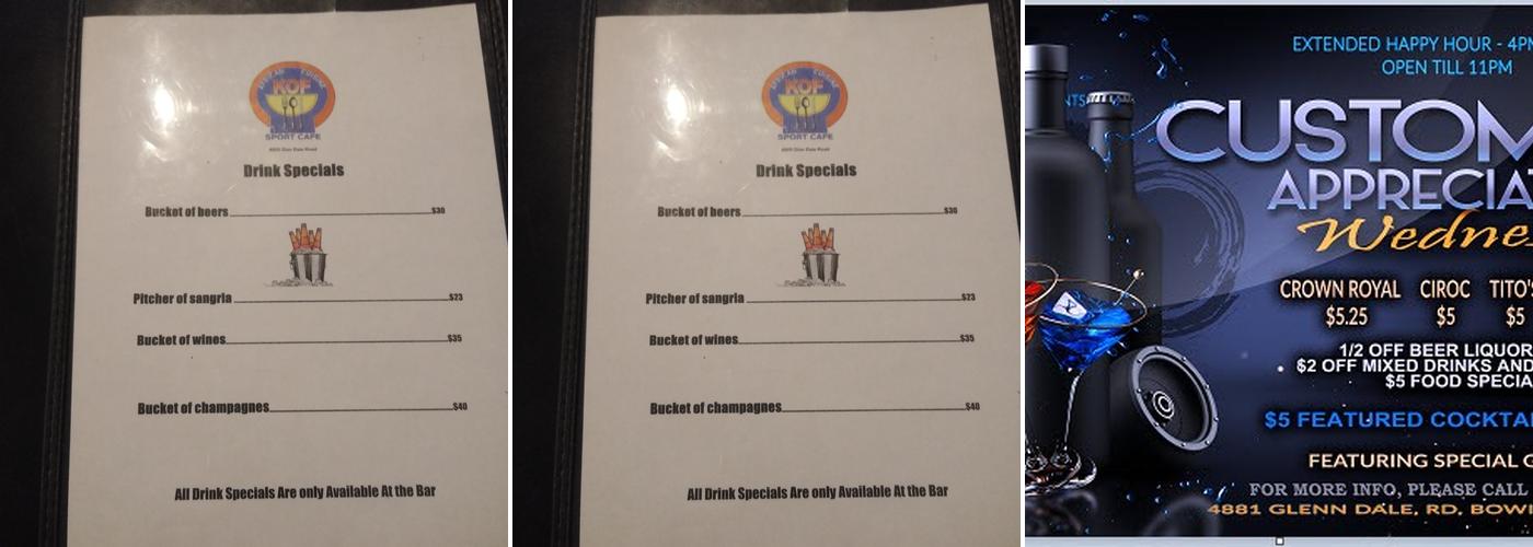 Half Note Restaurant & Lounge Menu