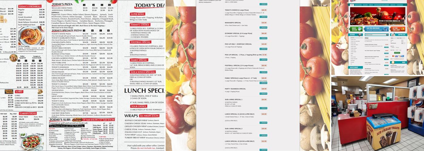 Today's Pizza Menu