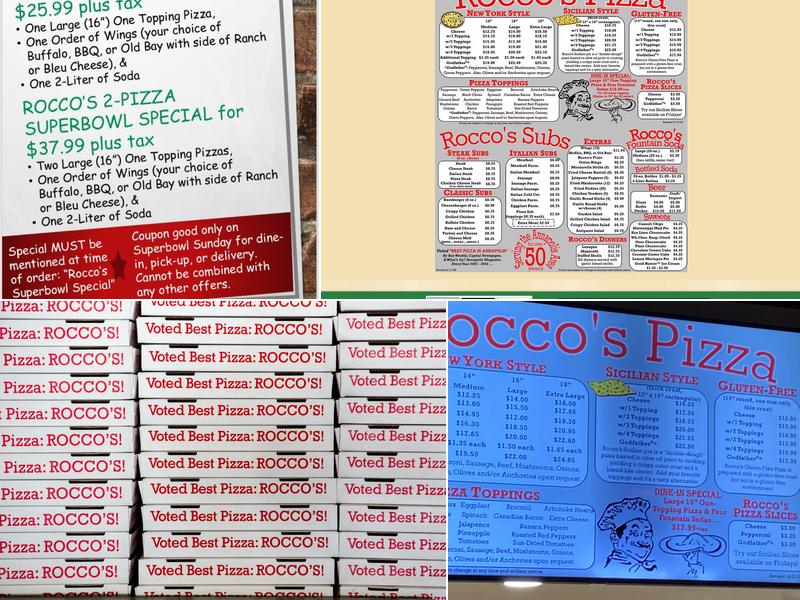 Rocco's Pizzeria Menu