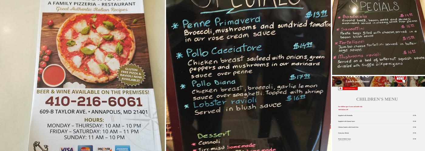 Bella Italia Menu