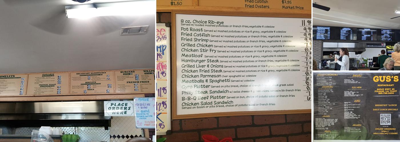 Gus's Restaurant Menu