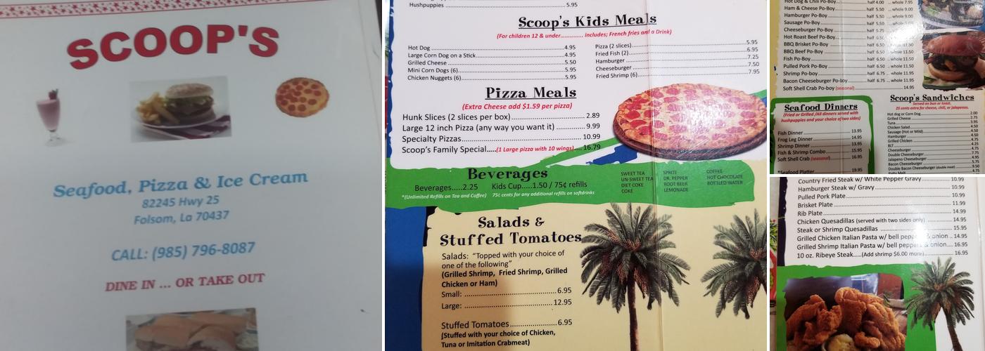 Scoops Menu