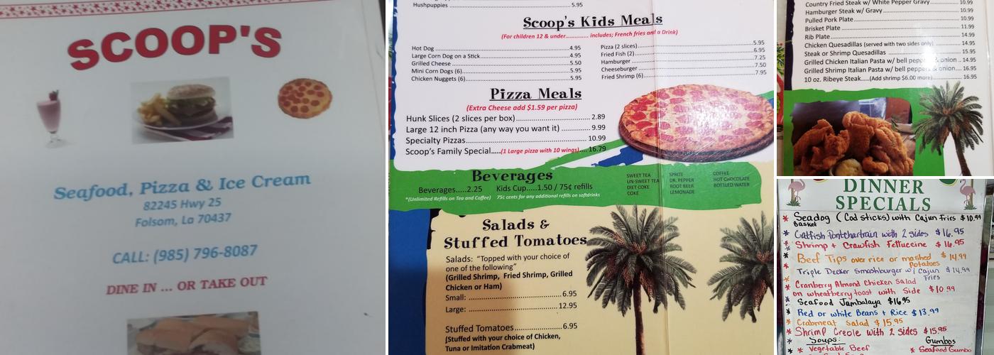 Scoops Menu
