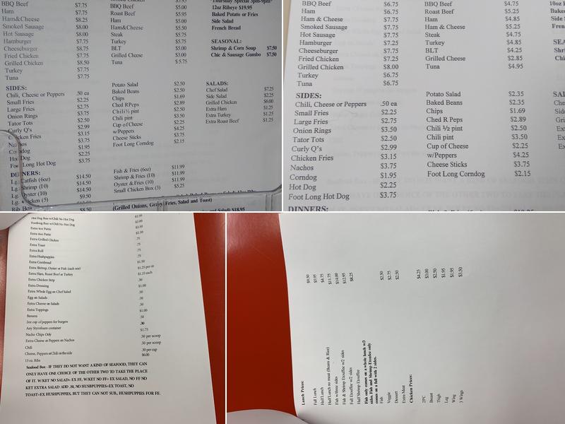 Le Blanc's Drive Inn Menu