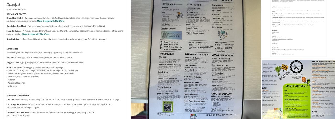 Bread and Butter Kitchen Menu