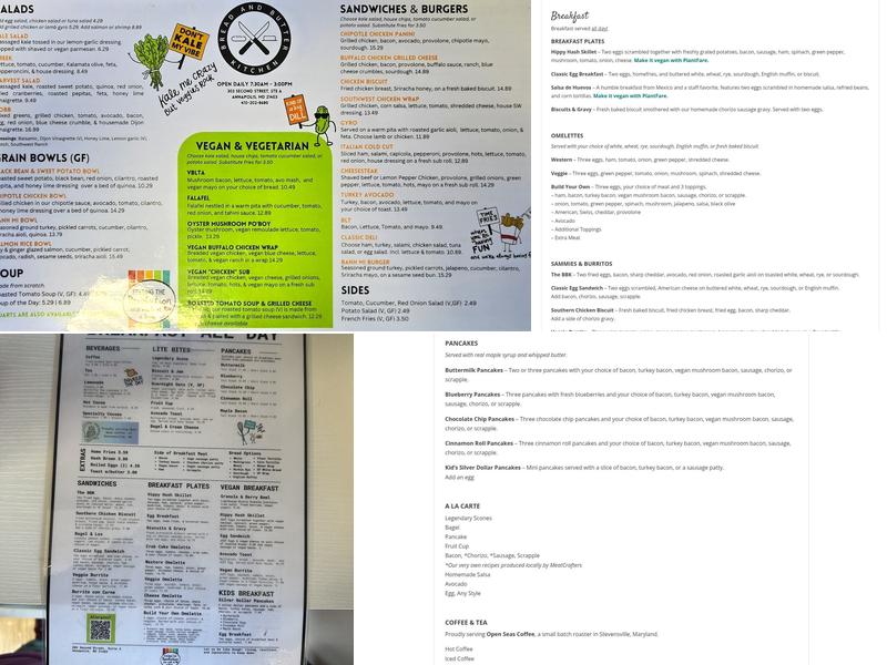 Bread and Butter Kitchen Menu