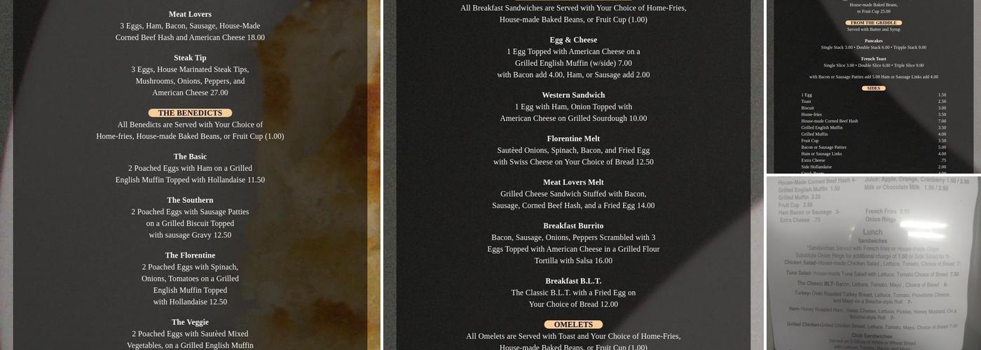 Benson's Cafe Menu
