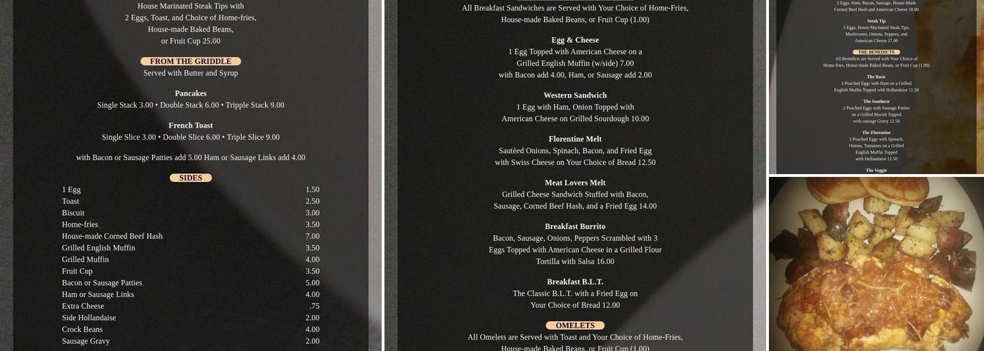 Benson's Cafe Menu
