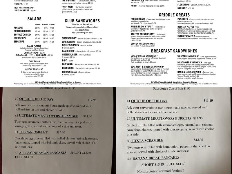 The D.W. Diner Menu